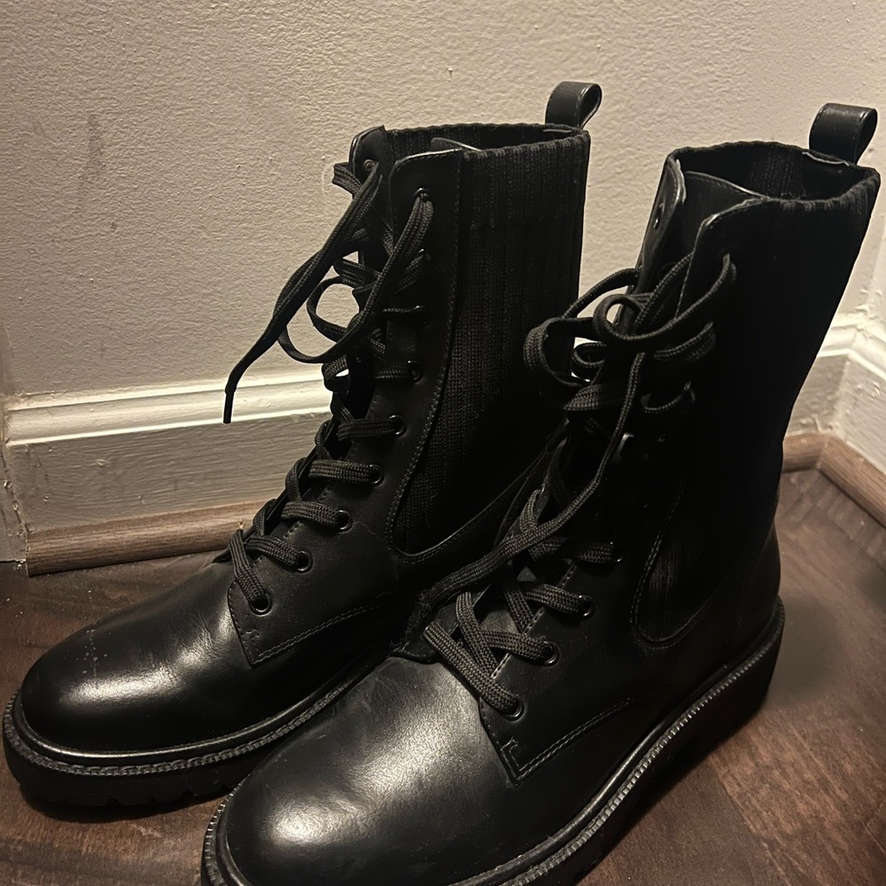 New Sam Edelman Black Lace-Up Women's Boots